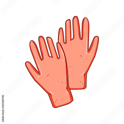 protection garden glove cartoon vector illustration