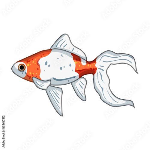 tank goldfish cartoon vector illustration