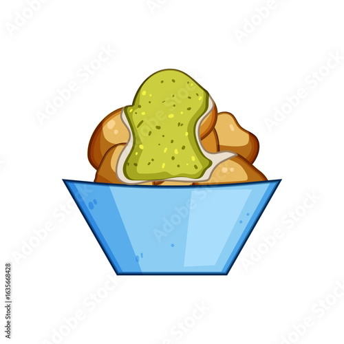 fried greek loukoumades cartoon vector illustration