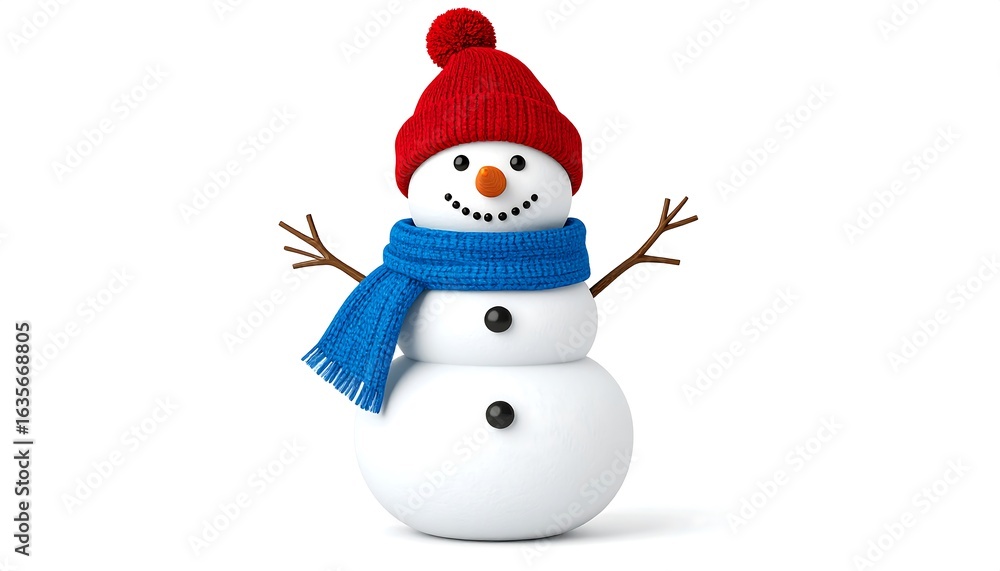 Cheerful snowman, winter Cheerful snowman, winter