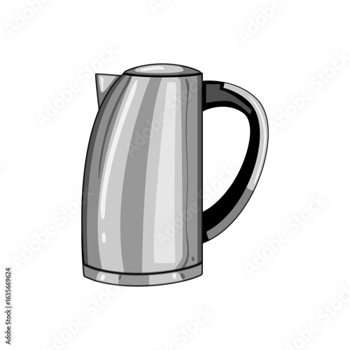 automatic kettle electric cartoon vector illustration