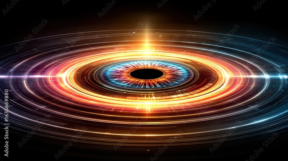 Futuristic Technological Halo: Radiant Circular Energy Visualization Futuristic Technological Halo: Radiant Circular Energy Visualization