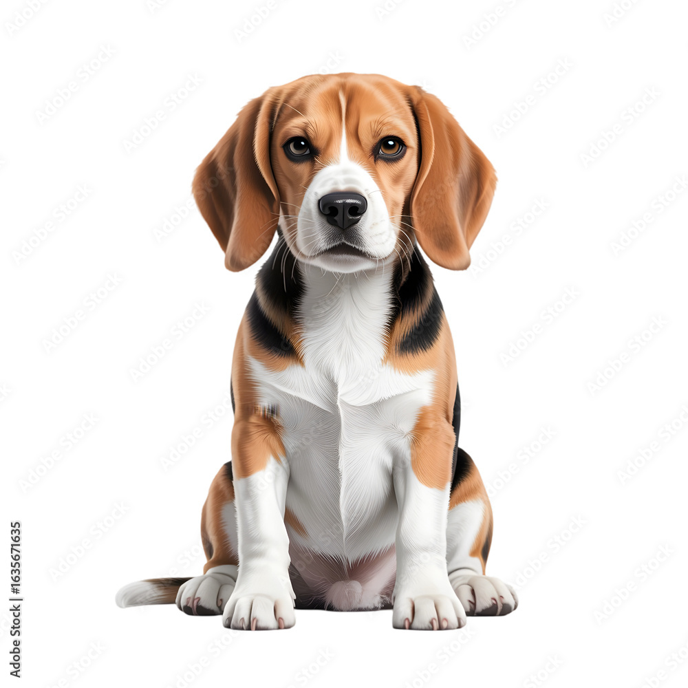 Cute beagle puppy dog sitting portrait isolated on black background studio shot on transparent background Cute beagle puppy dog sitting portrait isolated on black background studio shot on transparent background