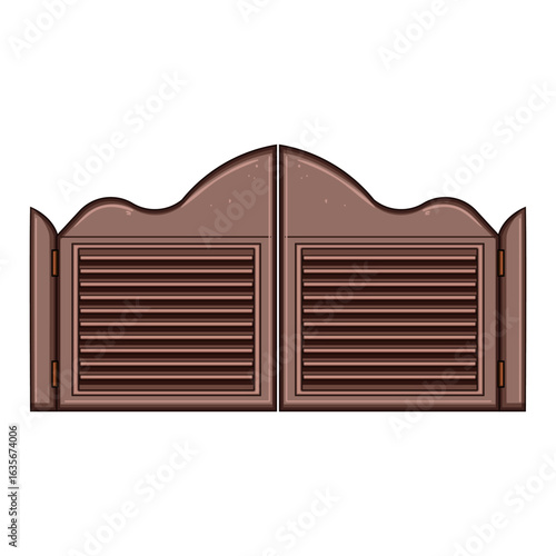 western saloon doors cartoon vector illustration