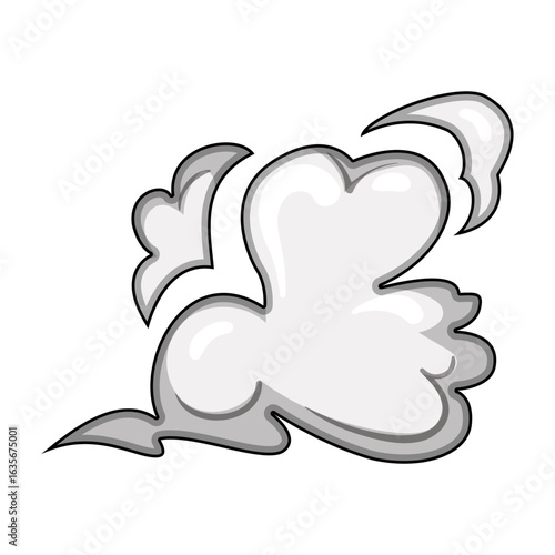 fleetness speed smoke cloud cartoon vector illustration