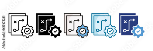 Operational Strategy Icon Set Multiple Style Collection
