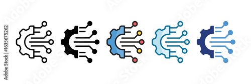 Digital Transformation Icon Set Multiple Style Collection