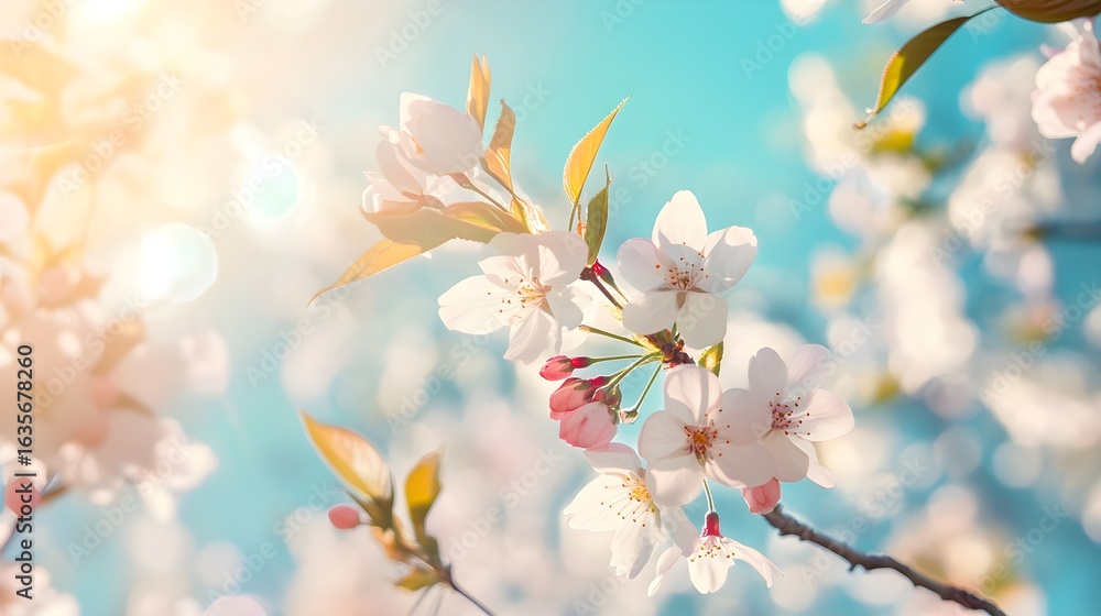 Obraz premium Spring blossoms delicate flowers sunny day