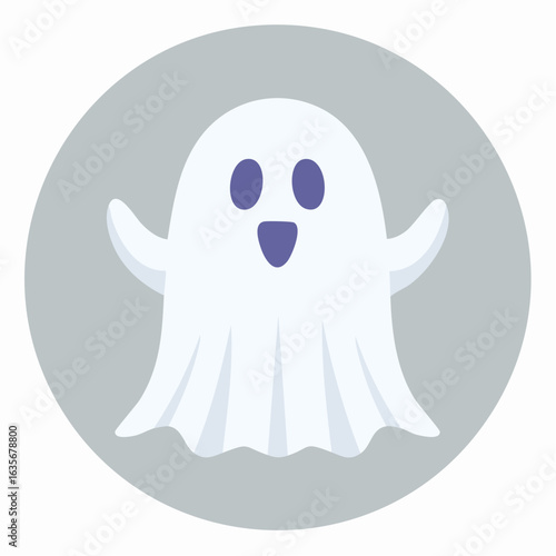 Cute Cartoon Ghost Vector Illustration for Halloween