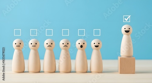 Wooden Peg Dolls Representing Emotions and Selection Process