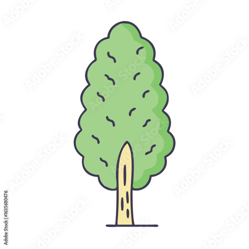 Illustration of a green tree for nature themed designs and environmental projects resources needs