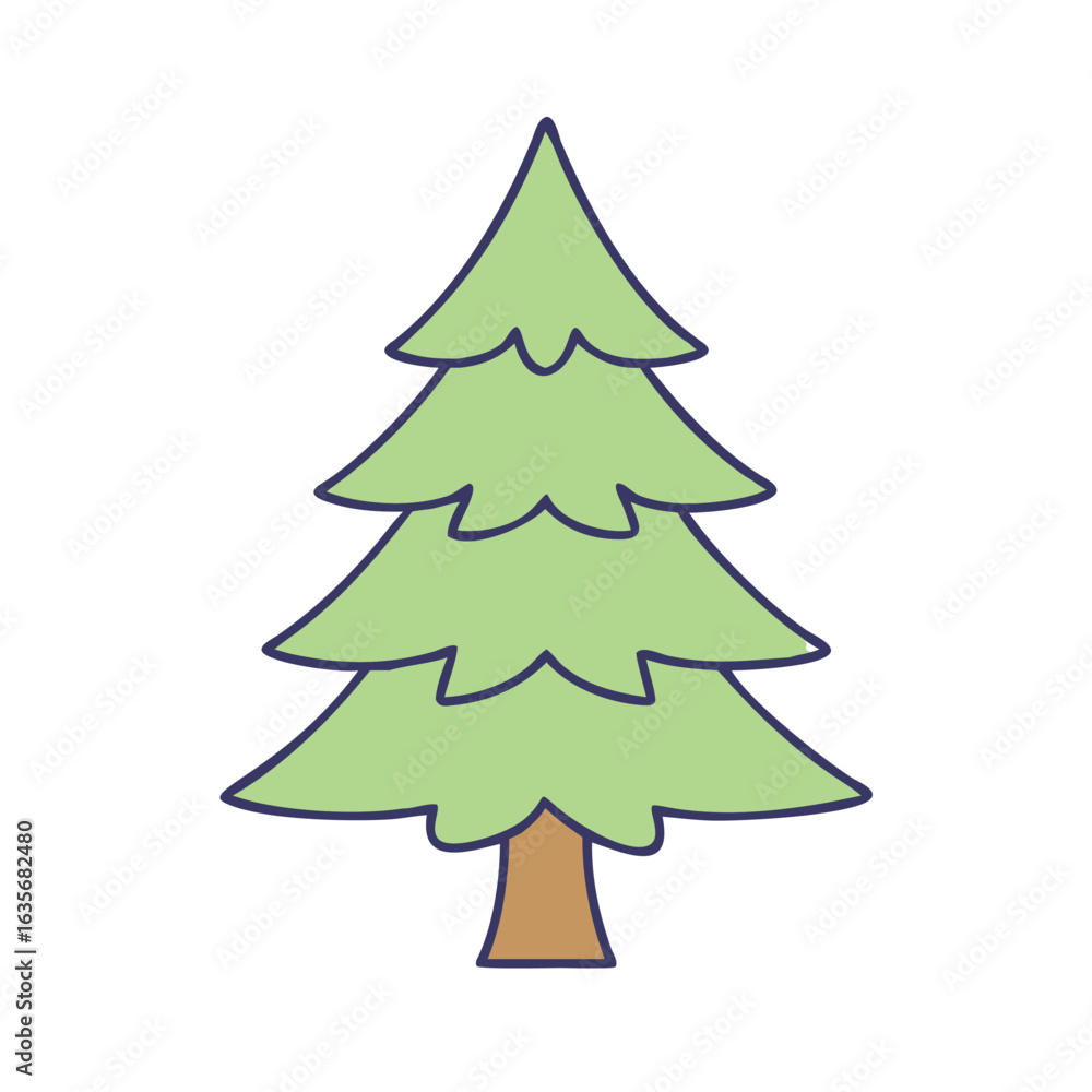 Fototapeta premium Illustration of a christmas tree vector graphic for holiday season celebration and decoration