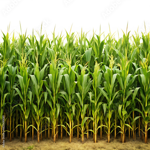 Cornfield Isolated on White Background Cutout