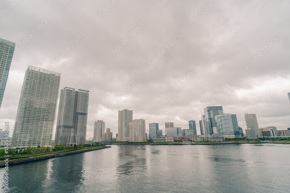 Fototapeta premium tokyo, japan - 2 august 2025 Tower mansions of Harumi, Chuo-Ku