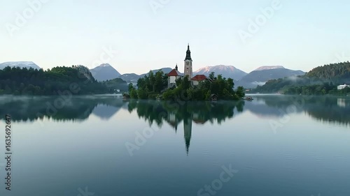 Wallpaper Mural Lake Bled Crystal Clear Turquoise Water with Iconic Island Church Reflection Torontodigital.ca