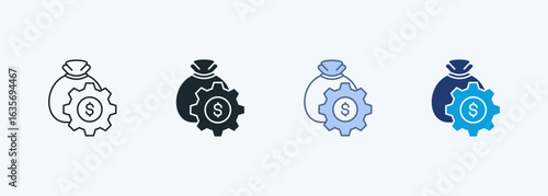 Financial Management Multiple Style Icon Collection