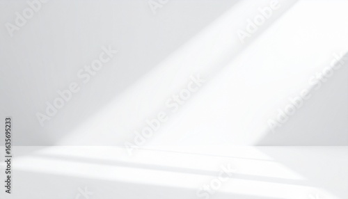 Minimal white abstract background with layered geometric shapes and soft shadows.

