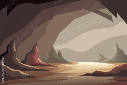 Minimal Cave Background With Layered Shadows