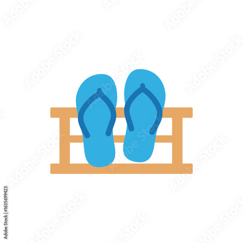  Colorful flip flops left on porch icon no white color