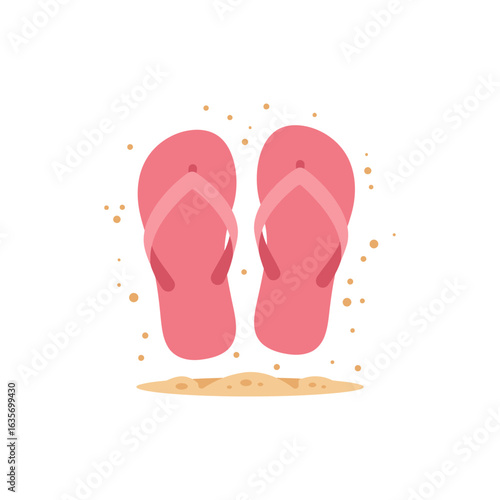  Colorful flip flops with sand particles icon no white color