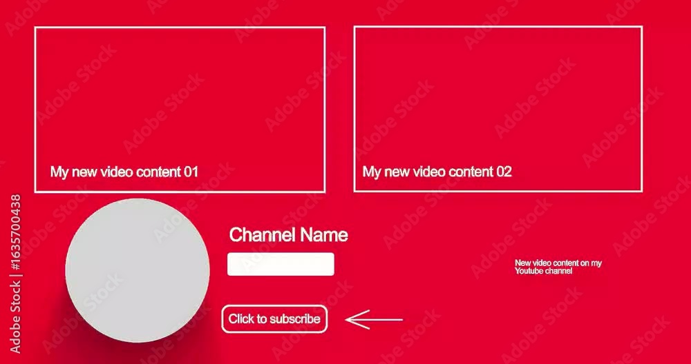 YouTube end screen outro animation template, 4K video