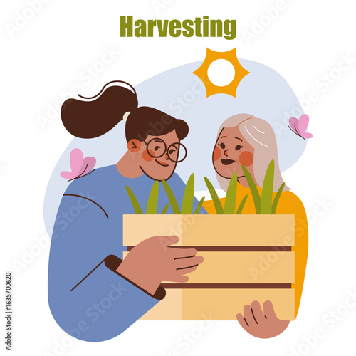 Horticulture. Flat Vector Illustration