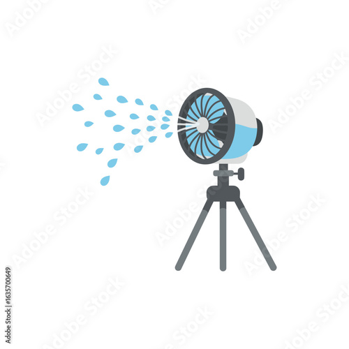  Colorful mist fan on tripod base icon no white color