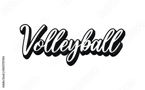 Vector volleyball championship logo with ball. Sport badge for tournament or championship. Vector Illustration