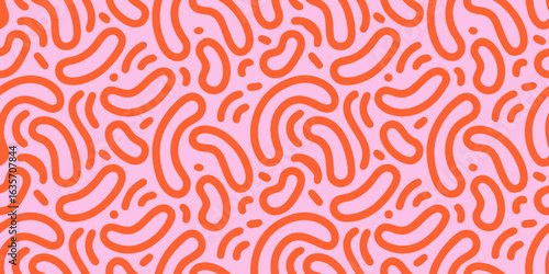 Abstract organic shapes pattern on pink background