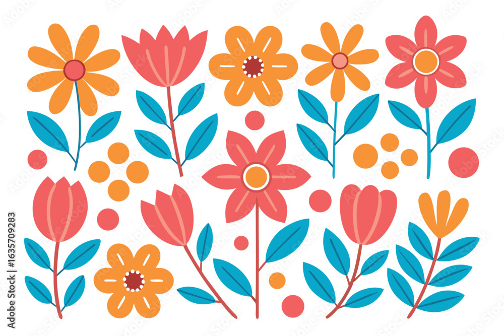 custom made wallpaper toronto digitalCheerful hand drawn floral elements collection for design projects