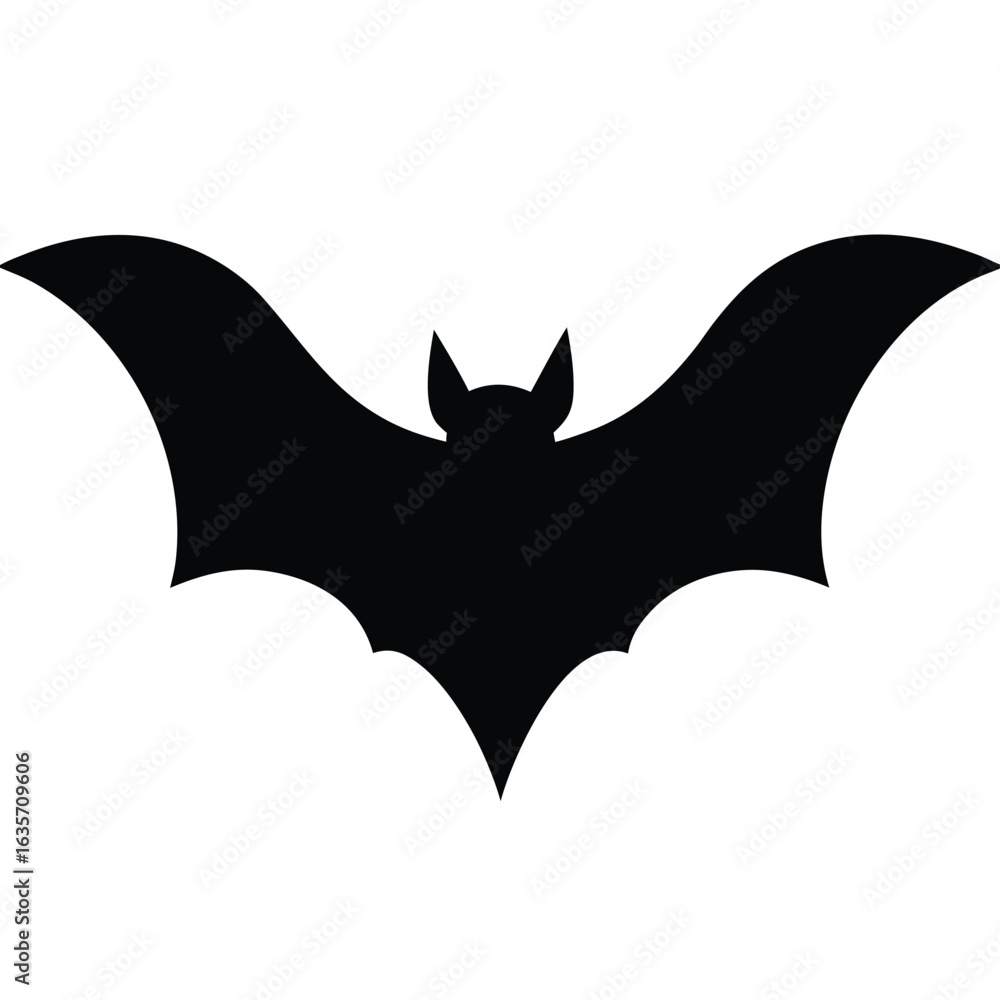 Fototapeta premium Flat vector illustration of a bat silhouette vector illustration