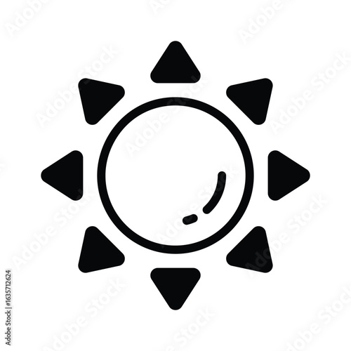 Visually appealing glyph icon of shining sun