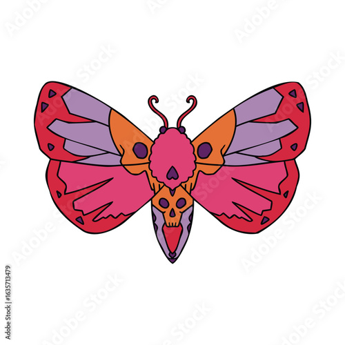 Wallpaper Mural Skull Moth Illustration - Halloween Illustration Torontodigital.ca