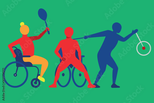 Dynamic illustration celebrating the spirit of the paralympics with vibrant colors