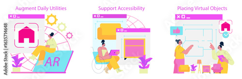 Augmented Reality Daily Utilities Vector Illustration