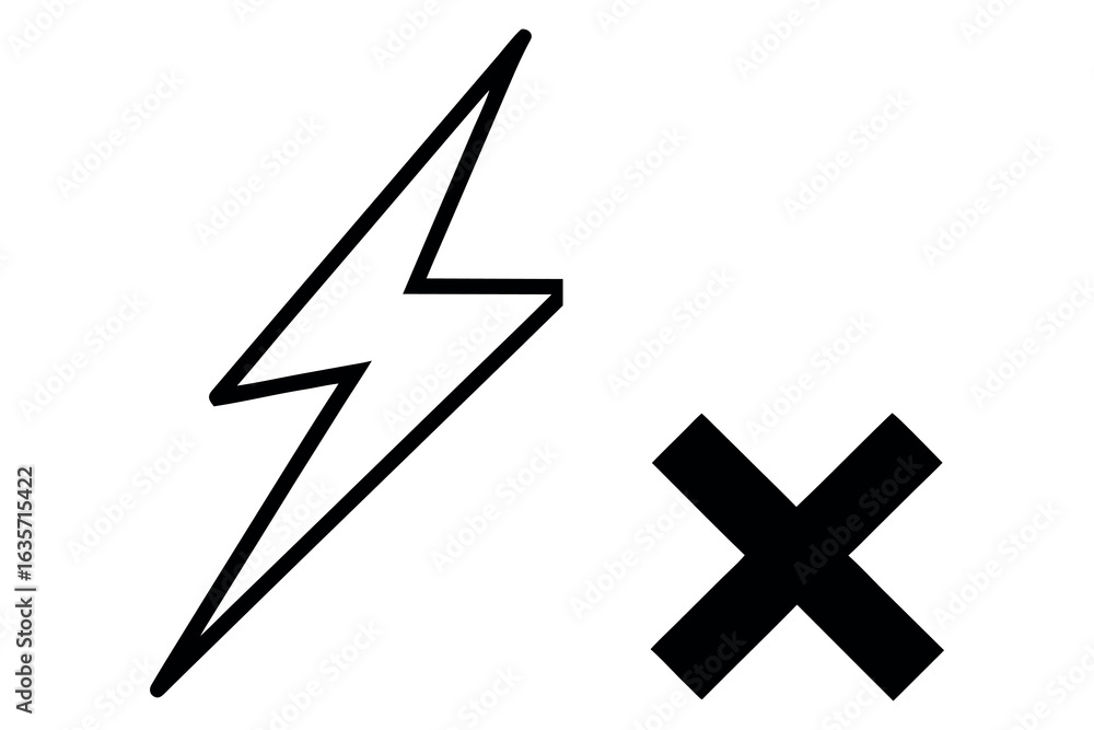 Obraz premium Set of four distinct lightning bolt icons