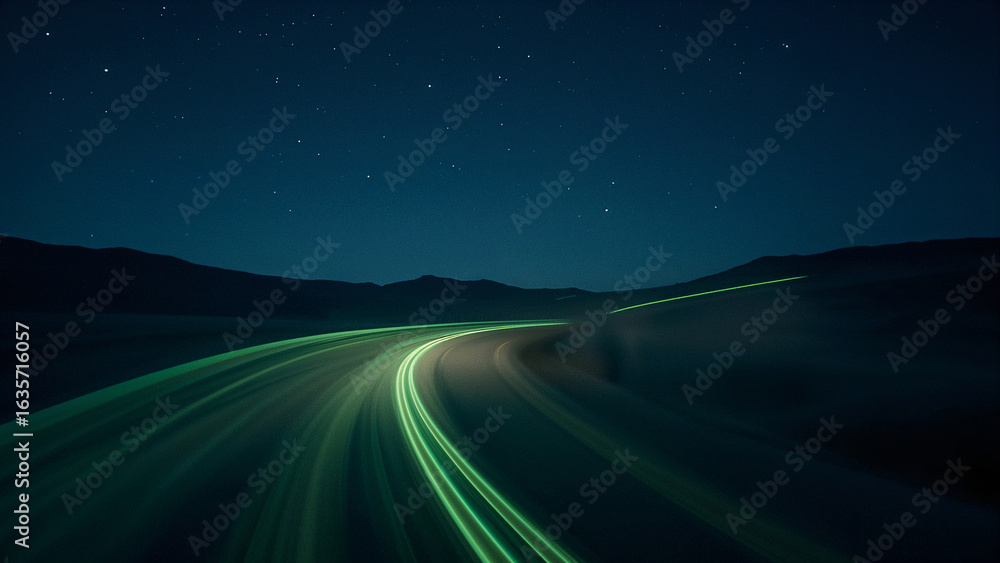 Fototapeta premium Traffic lights in evening dusk.