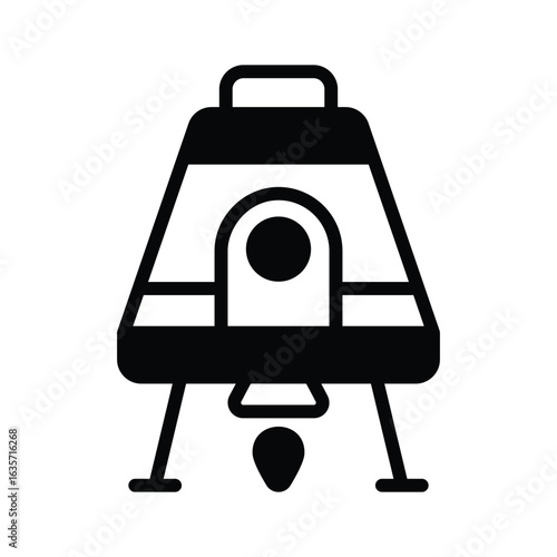 A modern glyph icon of space capsule vessel