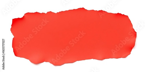 Wallpaper Mural Worn red sticker, creased, torn edges, isolated on white,  note,  tag Torontodigital.ca
