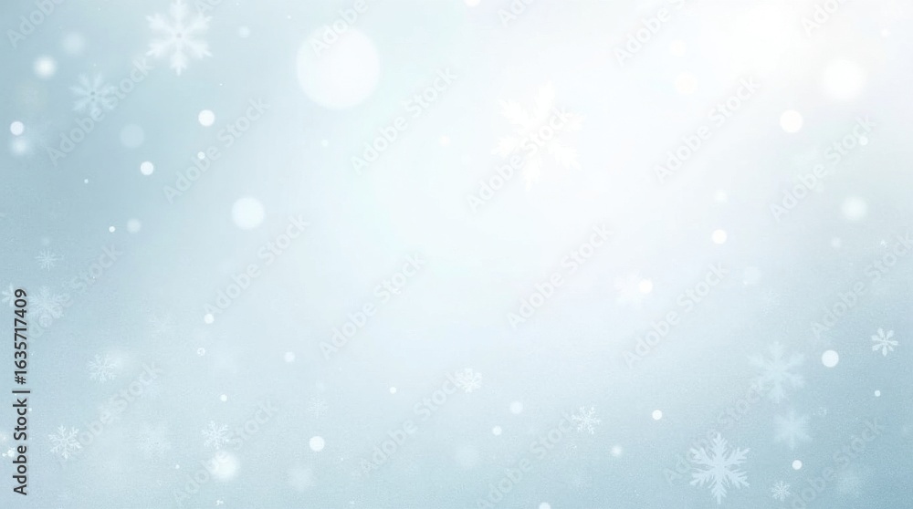 Fototapeta premium Snowy forest scene with tall evergreen trees and falling snow