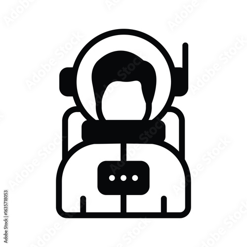 Well crafted glyph icon of suited astronaut figure