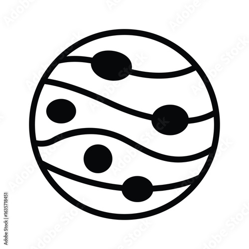 A modern glyph icon of small mercury planet