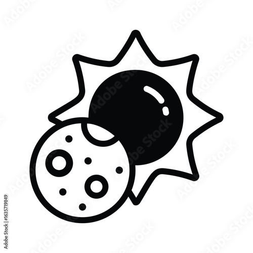 Easy to edit glyph icon of solar eclipse