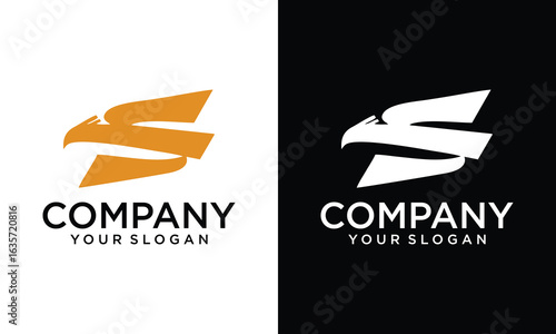 Creative Letter  S with Eagle Logo Design Vector Template