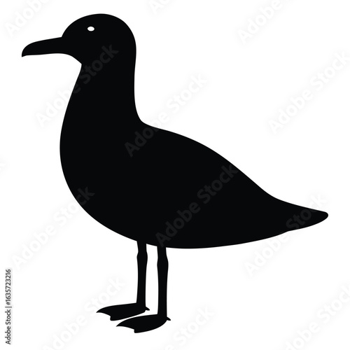 Flat vector illustration of a seagull silhouette vector illustration