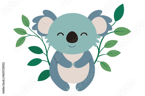 Silhouette of a koala hugging a tree branch