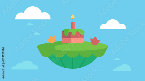 birthday on a floating lily pad island