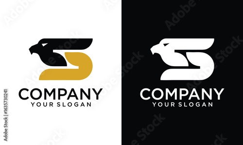 Creative Letter  SS with Eagle Logo Design Vector Template