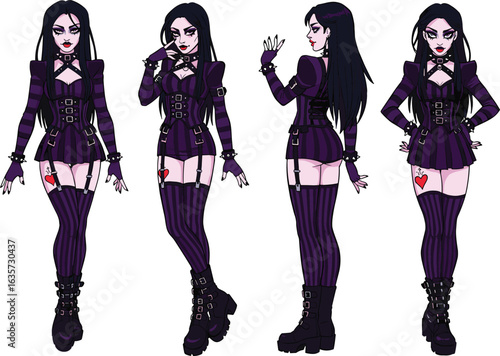 Sexy Goth Girl Kneeling
