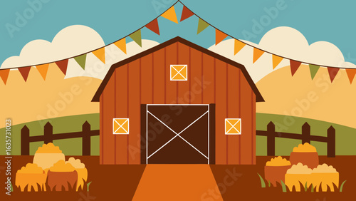 Rustic Barn Party with Hay Bales and Birthday Banners